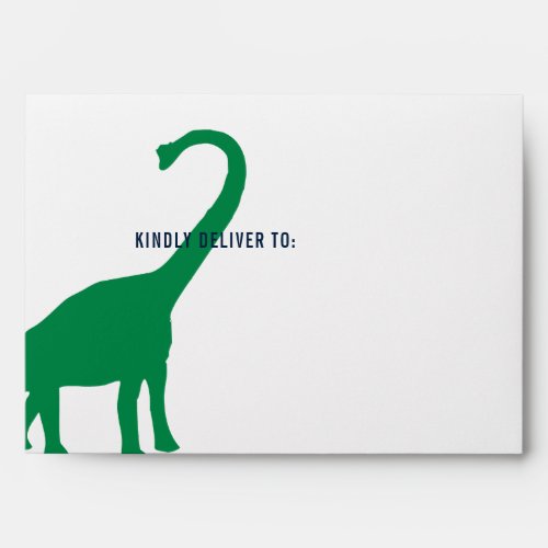 Preppy Boy Dinosaur Birthday Party Lined Envelope