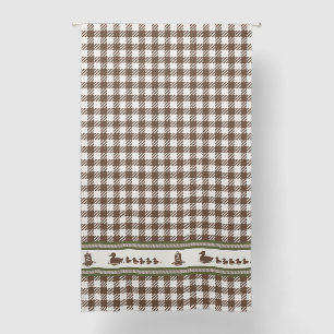 Preppy Boys Duck Gingham Pattern in Brown Blackout Curtains