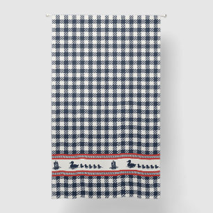 Preppy Boys Duck Gingham Pattern in Navy Blackout Curtains