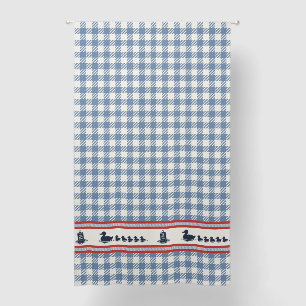 Preppy Boys Duck Gingham Pattern in Smoke Blue Blackout Curtains