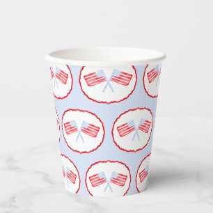 Preppy Boys Red White & Two Patriotic Birthday Paper Cups