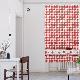 Preppy Boys Sailboat Gingham in Navy & Barn Red Blackout Curtains