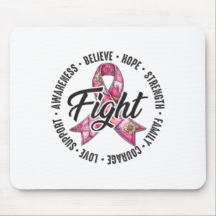 Preppy Breast Cancer Fight Support Hope Strength P Mouse Pad