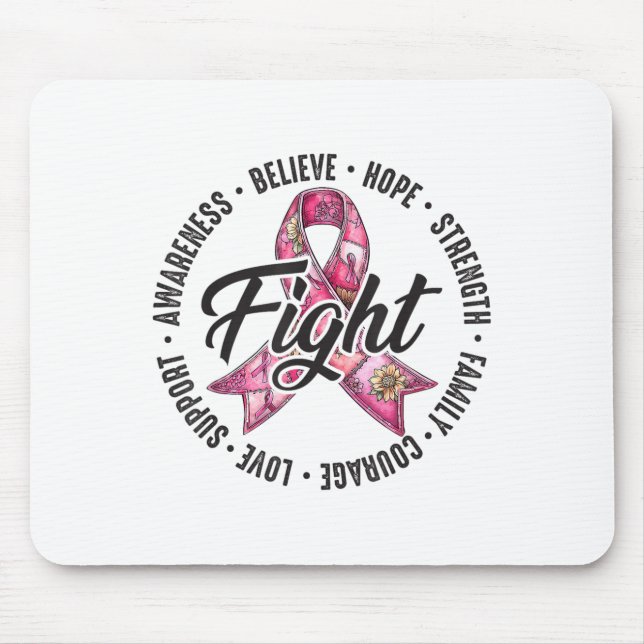 Preppy Breast Cancer Fight Support Hope Strength P Mouse Pad (Front)