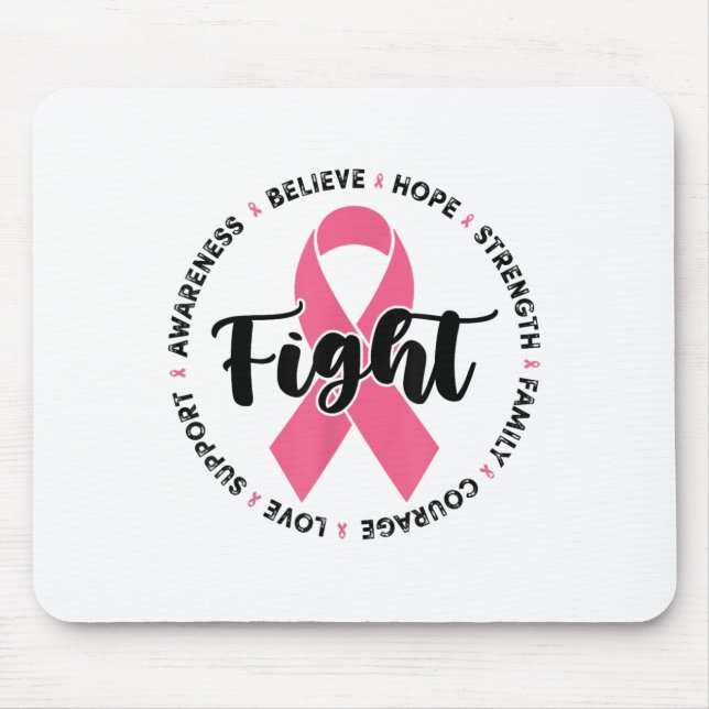 Preppy Breast Cancer Fight Support Hope Strength P Mouse Pad (Front)
