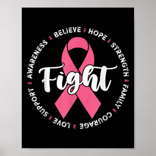 Preppy Breast Cancer Fight Support Hope Strength P Poster