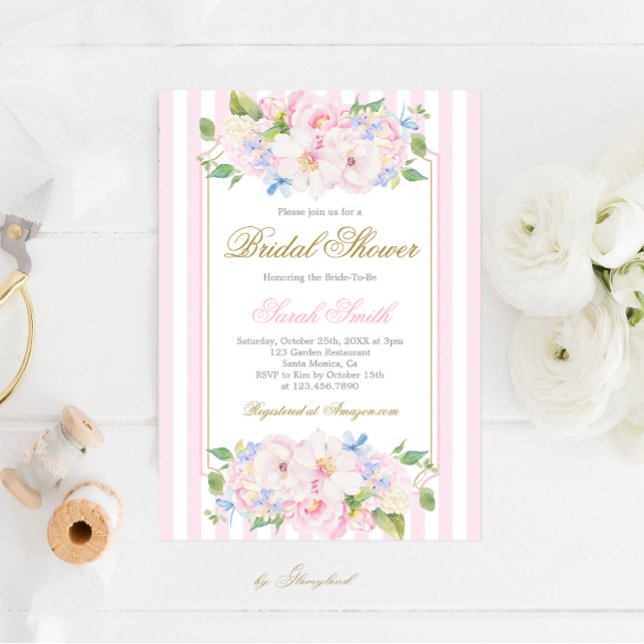 Preppy Bridal Shower Invitation (Creator Uploaded)