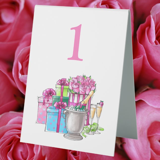 Preppy Bridal Shower Table Number / Wedding Shower Tent (Creator Uploaded)