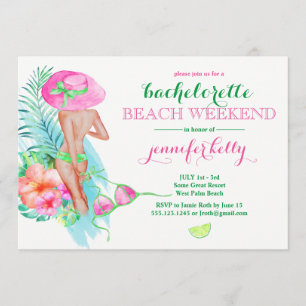Preppy Bride Bachelorette Party Weekend Invitation
