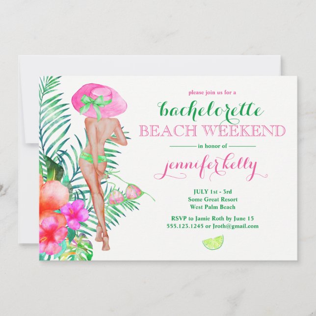 Preppy Bride Bachelorette Party Weekend Invitation (Front)