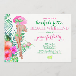 Preppy Bride Bachelorette Party Weekend Invitation