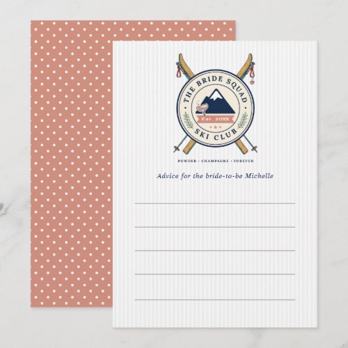 Preppy Bride Squad Ski Club Advice Card