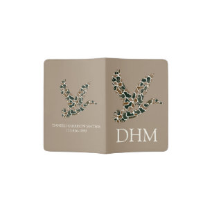Preppy Camouflage Mallard Duck Monogram Passport Holder