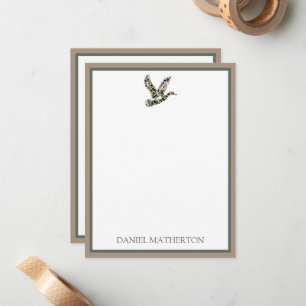 Preppy Camouflage Mallard Duck Note Card