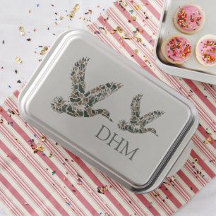 Preppy Camouflage Mallard Ducks Monogram Cake Pan