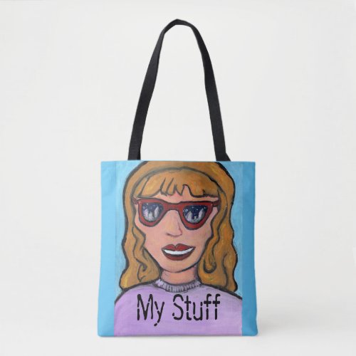 Preppy Cartoon Girl Unique Pop Art Teen  Tote Bag
