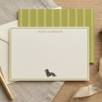 Preppy Chartreuse Stripe Dachshund