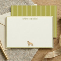 Preppy Chartreuse Stripe Golden Retriever