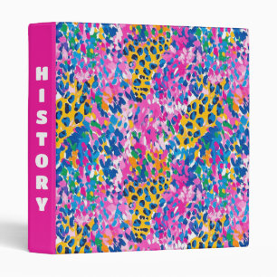 Preppy Cheetah Print Binder