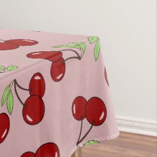 Preppy Cherry checkerboard pattern Tablecloth