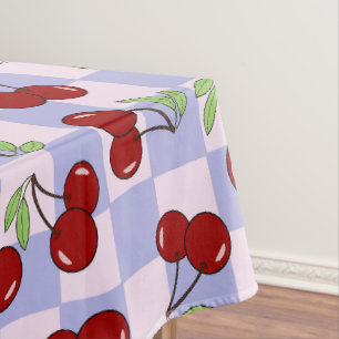 Preppy Cherry checkerboard pattern Tablecloth