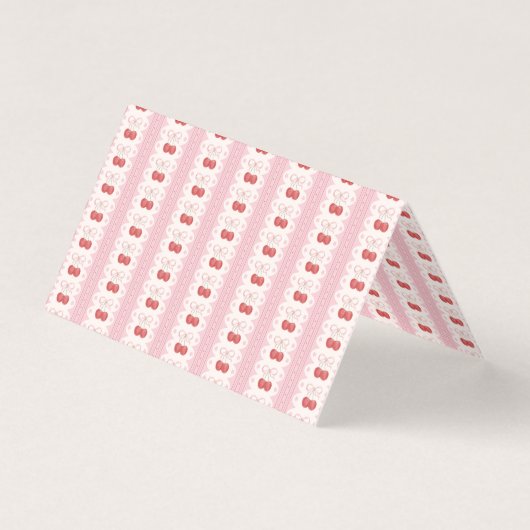 Preppy Cherry Stripes - Pink and Off White (Front)