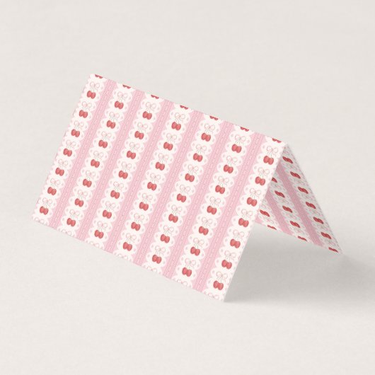 Preppy Cherry Stripes - Pink and Off White (Back)