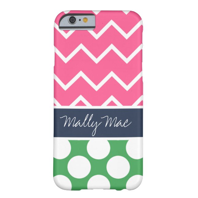 Preppy Chevron Dot Mally Mac iPhone 6 case  (Back)