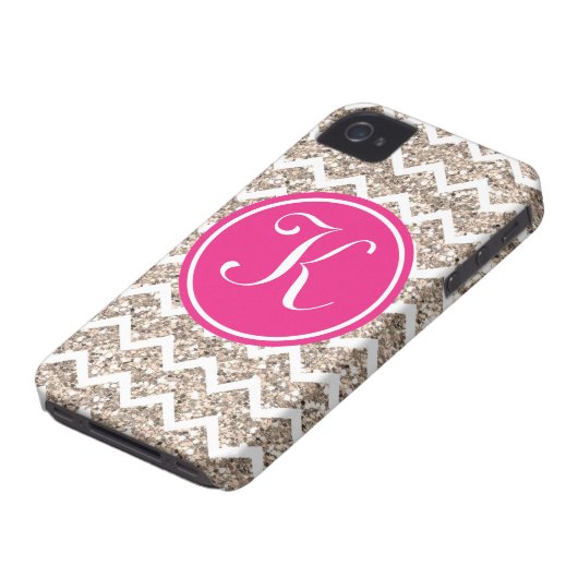 Preppy Chevron in Gold Glitter Case-Mate iPhone Case (Bottom)