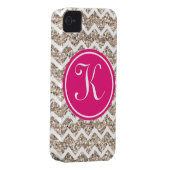 Preppy Chevron in Gold Glitter Case-Mate iPhone Case (Back/Right)