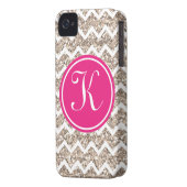 Preppy Chevron in Gold Glitter Case-Mate iPhone Case (Back Left)