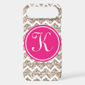 Preppy Chevron in Gold Glitter Case-Mate iPhone Case (Back)