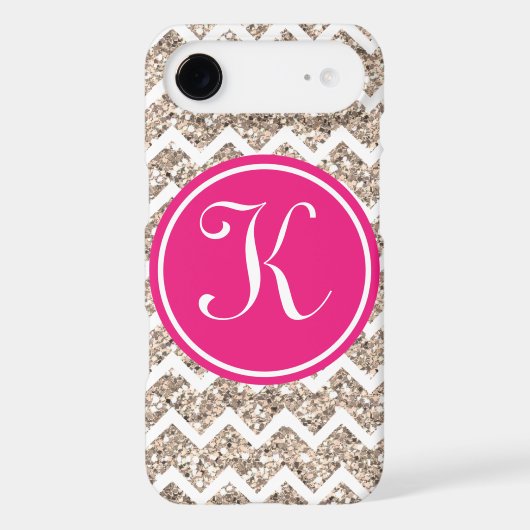 Preppy Chevron in Gold Glitter Case-Mate iPhone Case (Back)