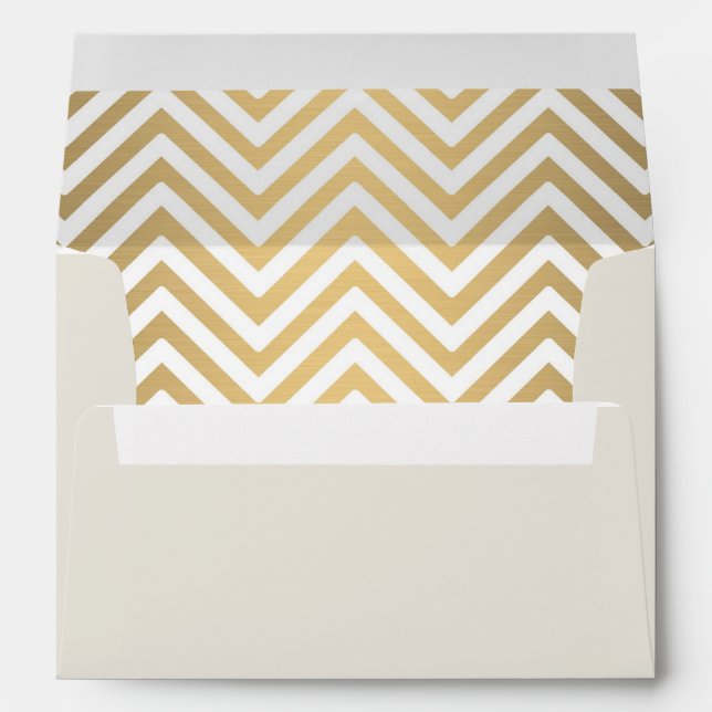 Preppy Chevron Stripe Modern Nautical Anchor Envelope (Back (Bottom))