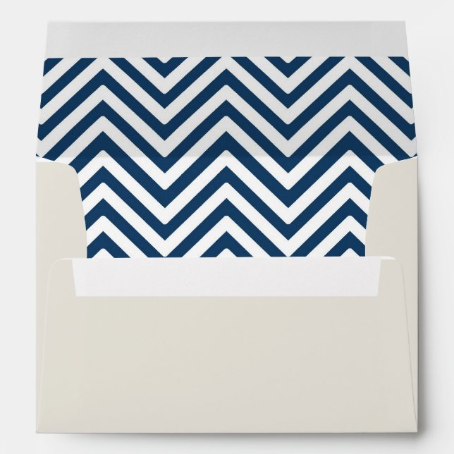 Preppy Chevron Stripe Modern Nautical Anchor Envelope (Back (Bottom))