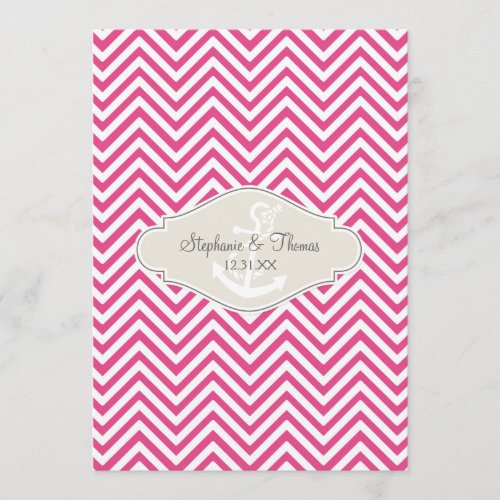 Preppy Chevron Stripe Modern Nautical Anchor Menu