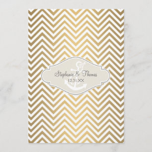 Preppy Chevron Stripe Modern Nautical Anchor Menu
