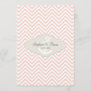 Preppy Chevron Stripe Modern Nautical Anchor Menu