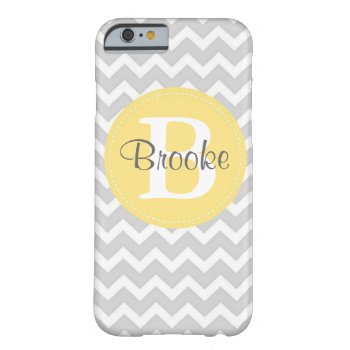 Preppy Chic Chevron Gray And Yellow Iphone 6 Case by brookechanel at Zazzle