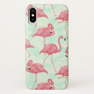 Preppy Chic Elegant Pink Flamingo Pattern iPhone X Case