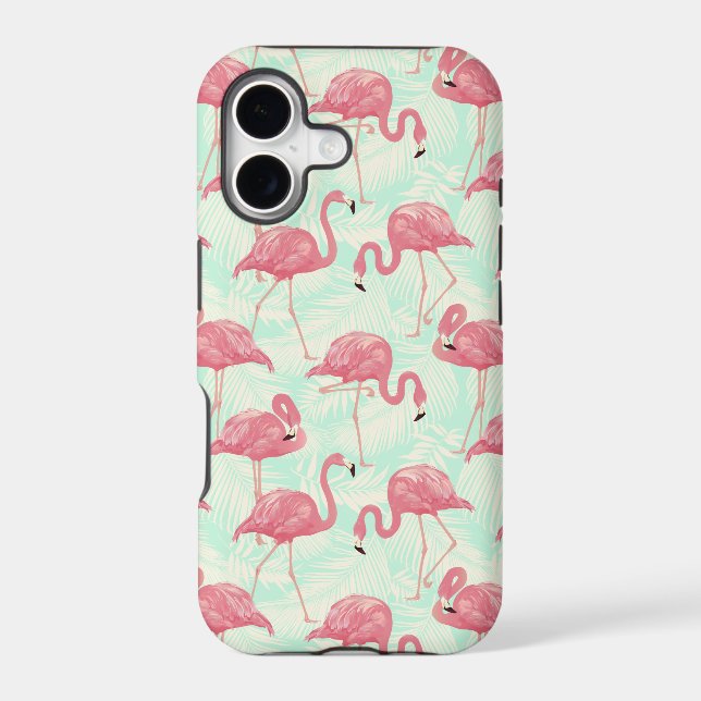Preppy Chic Elegant Pink Flamingo Pattern Case-Mate iPhone Case (Back)