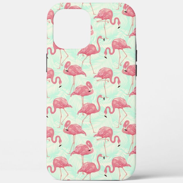 Preppy Chic Elegant Pink Flamingo Pattern Case-Mate iPhone Case (Back)