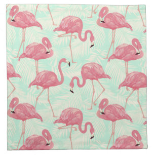 Preppy Chic Elegant Pink Flamingo Pattern Cloth Napkin