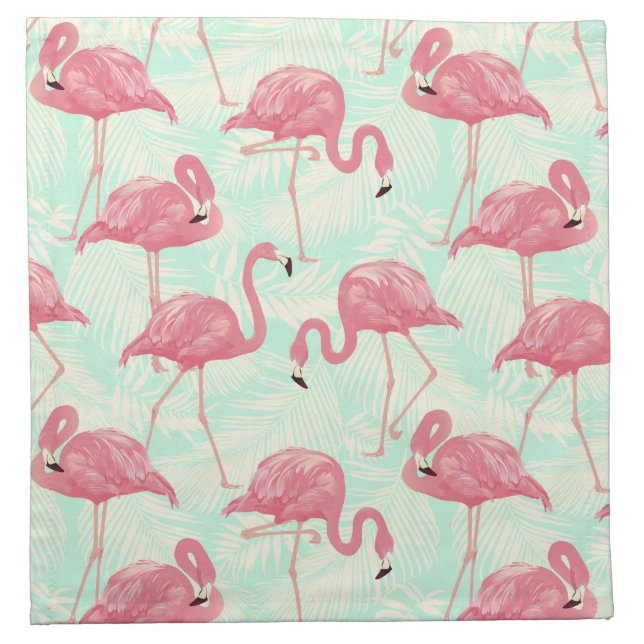 Preppy Chic Elegant Pink Flamingo Pattern Cloth Napkin (Front)