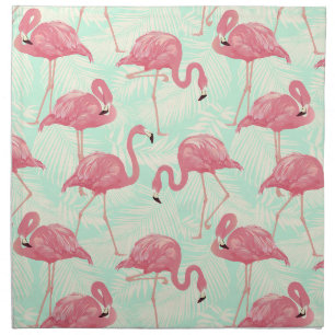 Preppy Chic Elegant Pink Flamingo Pattern Cloth Napkin
