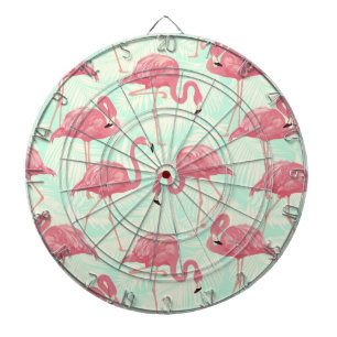 Preppy Chic Elegant Pink Flamingo Pattern Dart Board