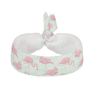 Preppy Chic Elegant Pink Flamingo Pattern Elastic Hair Tie