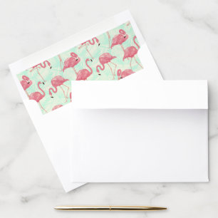 Preppy Chic Elegant Pink Flamingo Pattern Envelope Liner