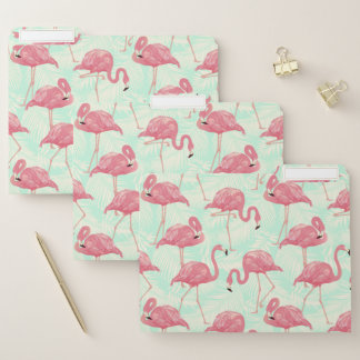 Preppy Chic Elegant Pink Flamingo Pattern File Folder