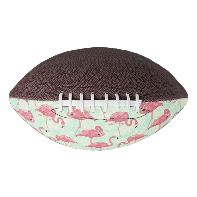 Preppy Chic Elegant Pink Flamingo Pattern Football (Front)